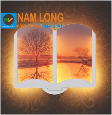 Đèn vách tường LED NV529 24W hình quyển sách mở họa tiết phong cảnh hoàng hôn trang trí cầu thang NamLong NetViet