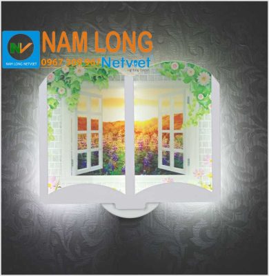Đèn vách tường LED NV531 24W hình quyển sách mở họa tiết cửa sổ hoa lá trang trí cầu thang NamLong NetViet