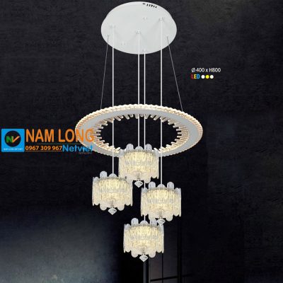 Đèn thả LED phòng ăn NB619/4 pha lê 150W