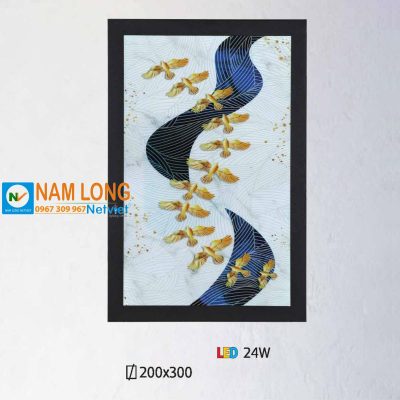 Đèn vách tường LED NV349 24W tranh cá nghệ thuật màu xanh vàng trang trí phòng ngủ NamLong NetViet