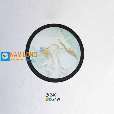 Đèn vách tường LED 24W NV344 hình tròn họa tiết hoa trang trí phòng ngủ cầu thang