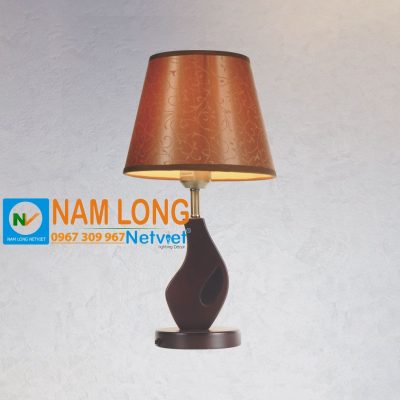 đèn ngủ để bàn NG8761 thân gỗ chụp vải
