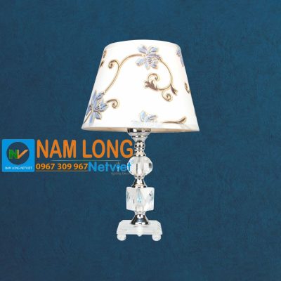 đèn ngủ để bàn NG2988 thủy tinh chụp vải