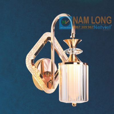 Đèn vách tường hiện đại NV8619 LED 24W chao trụ màu vàng