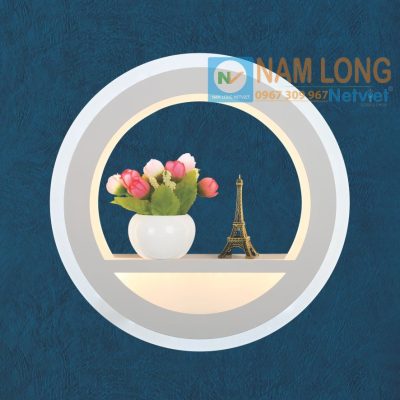 Đèn vách tường LED NV115 24W hình tròn màu trắng trang trí bình hoa tháp Eiffel