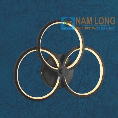 Đèn vách tường LED NV105 24W ba vòng tròn đan xen ánh sáng vàng trang trí phòng ngủ cầu thang NamLong NetViet
