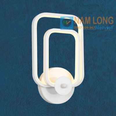 Đèn vách tường LED NV098 24W hai khung chữ nhật bo góc ánh sáng vàng trang trí phòng ngủ cầu thang NamLong NetViet