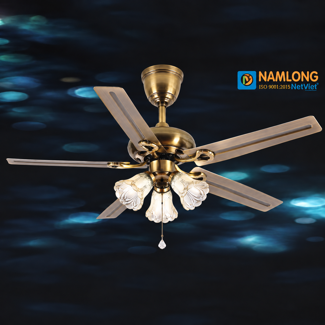 NQ50906A Đèn quạt trần NQ50906A 5 cánh sắt cao cấp