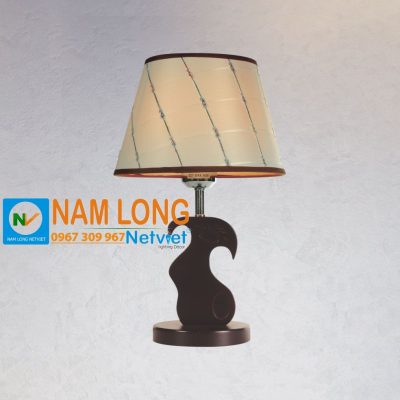 đèn ngủ để bàn NG8766 thân gỗ chụp vải