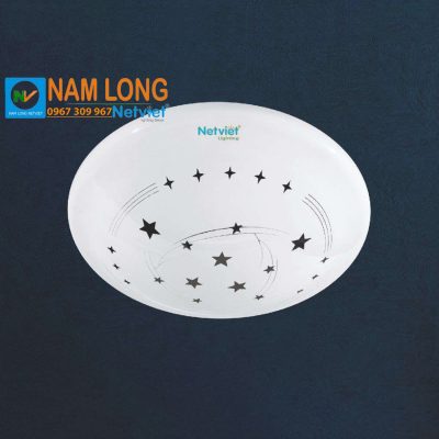 Đèn ốp trần ban công NM606 LED 12W ánh sáng trắng, thiết kế tròn họa tiết ngôi sao, đường kính Ø300 mm, NamLong NetViet