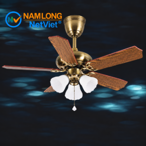 đèn quạt trần NQ50906B 5 cánh gỗ