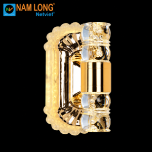 Đèn vách tường LED NV901 24W thân kim loại mạ xi inox chao Meka trang trí nội thất NamLong NetViet