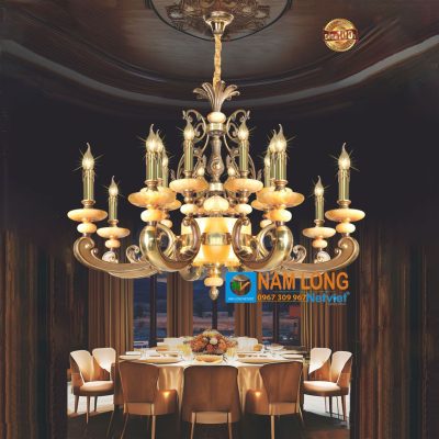 Đèn chùm đồng NC6031/8+8 16 bóng E14 cao cấp