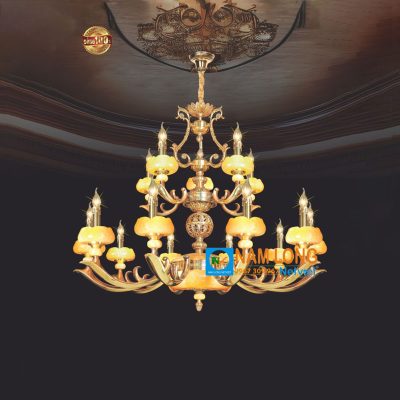 Đèn Chùm Đồng NC6053/10+5 15 Bóng E14