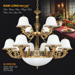 Đèn chùm thủy tinh NC9019/12B 15 bóng E27