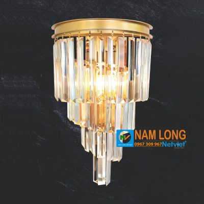 Đèn vách tường hiện đại NV9015 màu vàng chao thủy tinh nhiều tầng