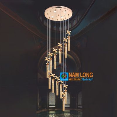 Đèn thả thông tầng NC9722/12 pha lê cao cấp