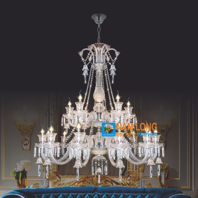 Đèn chùm pha lê nến NC143/12+6 cao cấp 18 bóng