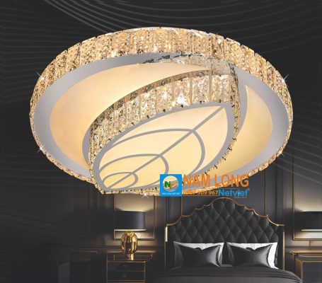 Đèn mâm ốp trần pha lê NC4936 LED 80W 3 màu.