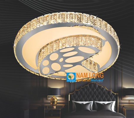 Đèn mâm ốp trần pha lê NC4938 LED 80W 3 màu