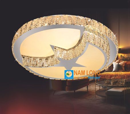 Đèn mâm ốp trần pha lê NC4939 LED 80W 3 màu