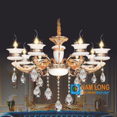 Đèn chùm pha lê nến NC5056/8 8 bóng E14