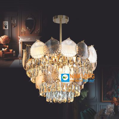 Đèn chùm pha lê NC8804A 9 bóng E14 cao cấp