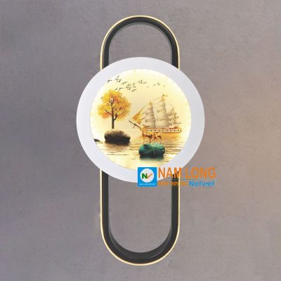 Đèn vách tường tranh NV08 LED 20W hình thuyền buồm nghệ thuật