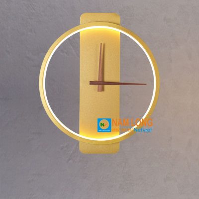 Đèn vách tường hiện đại NV1616 LED 20W 3 màu thiết kế vòng tròn kết hợp đồng hồ trang trí NamLong NetViet