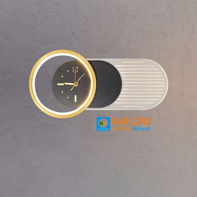 Đèn vách tường hiện đại NV1618 LED 20W 3 màu thiết kế đồng hồ trang trí sang trọng NamLong NetViet