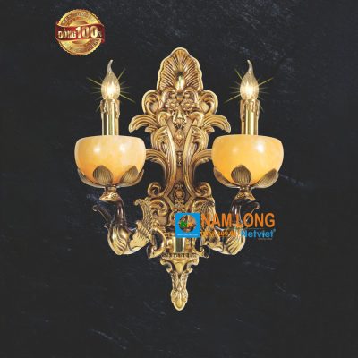 Đèn vách tường đồng NV811/2 cổ điển 2 bóng E14