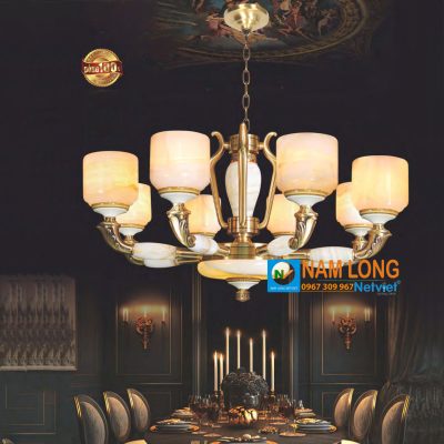Đèn chùm đồng NC1008/8 cao cấp 8 bóng E27