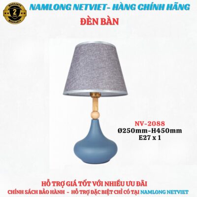 đèn ngủ để bàn NG2088 kim loại thủy tinh
