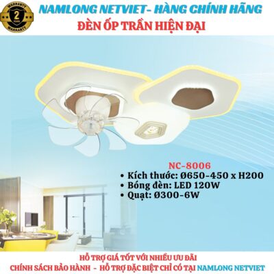 quạt trần hiện đại NC8006 LED 120W