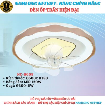 Quạt trần hiện đại NC8009 đèn LED 120W