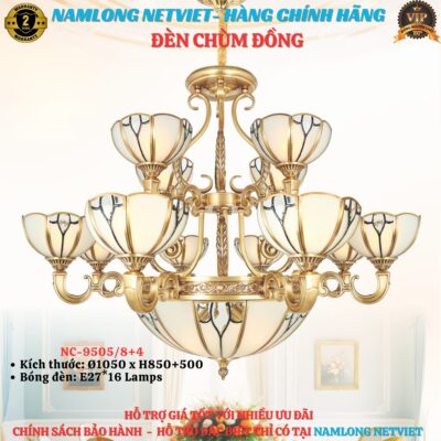 Đèn chùm đồng NC9505/8+4