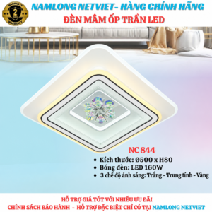 đèn mâm ốp trần NC844 LED 160W