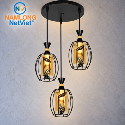 Đèn thả cafe NB168/3 3 bóng chao thủy tinh