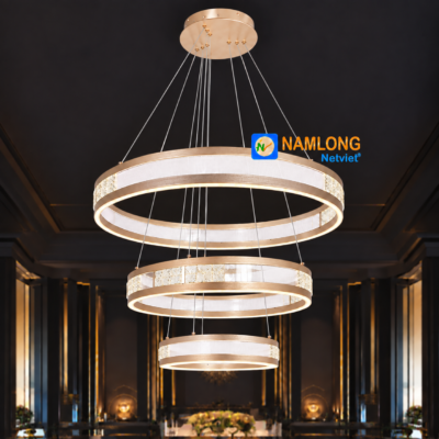 Đèn thả pha lê NB644B 3 vòng LED 240W