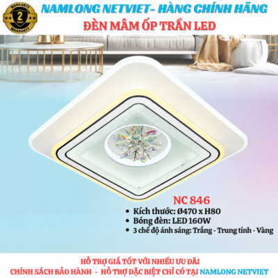 đèn mâm ốp trần NC846 LED 160W