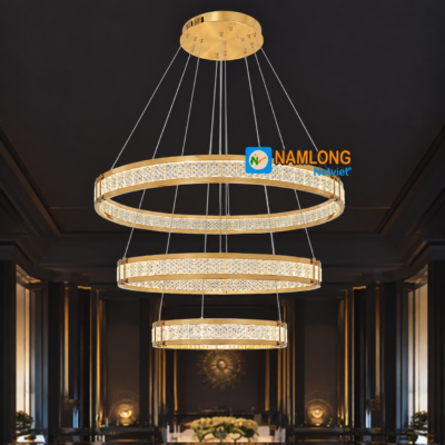 Đèn thả pha lê NB6808 3 vòng