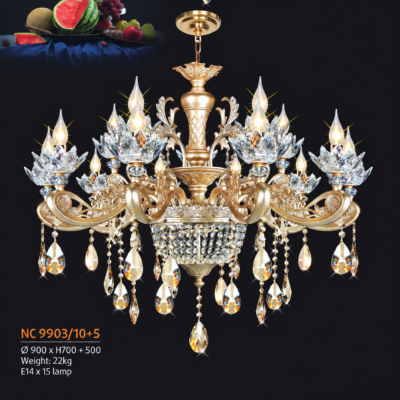 Đèn chùm pha lê nến NC9903/10+5