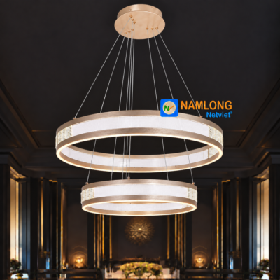 Đèn thả pha lê NB644A 2 vòng LED 160W
