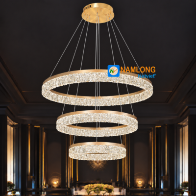 Đèn thả pha lê NB646B 3 vòng LED 200W