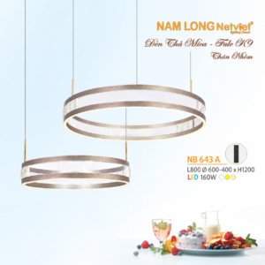 Đèn thả pha lê NB643A LED 160W 3 chế độ màu