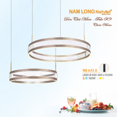 Đèn thả pha lê NB643A LED 160W 3 chế độ màu