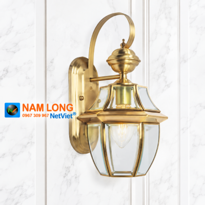 Đèn vách tường đồng NV0600 chao kính cổ điển